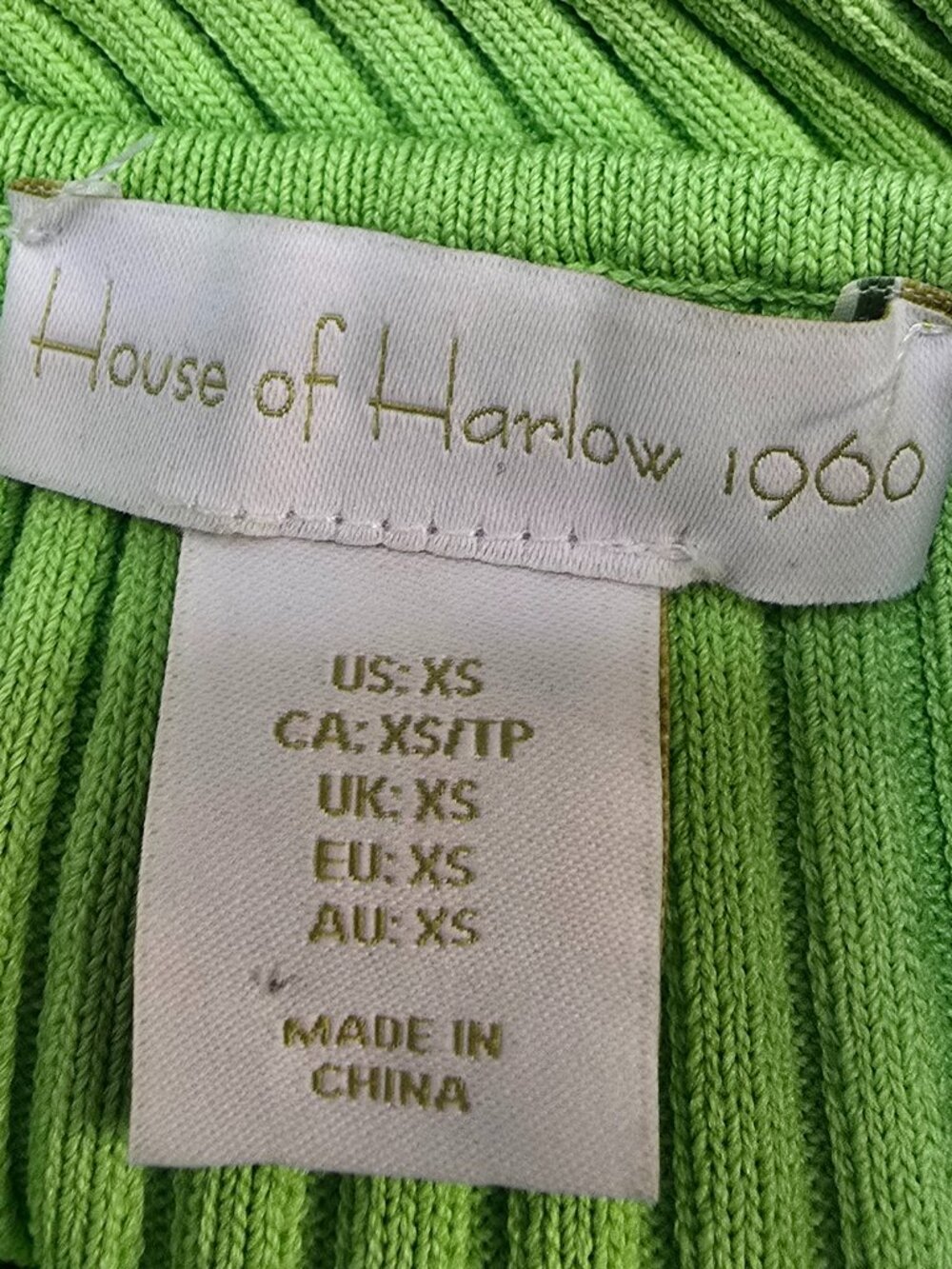 House of Harlow 1960 Ribbed Knit Crochet Midi Dress - Lime Green - Picture 7 of 9